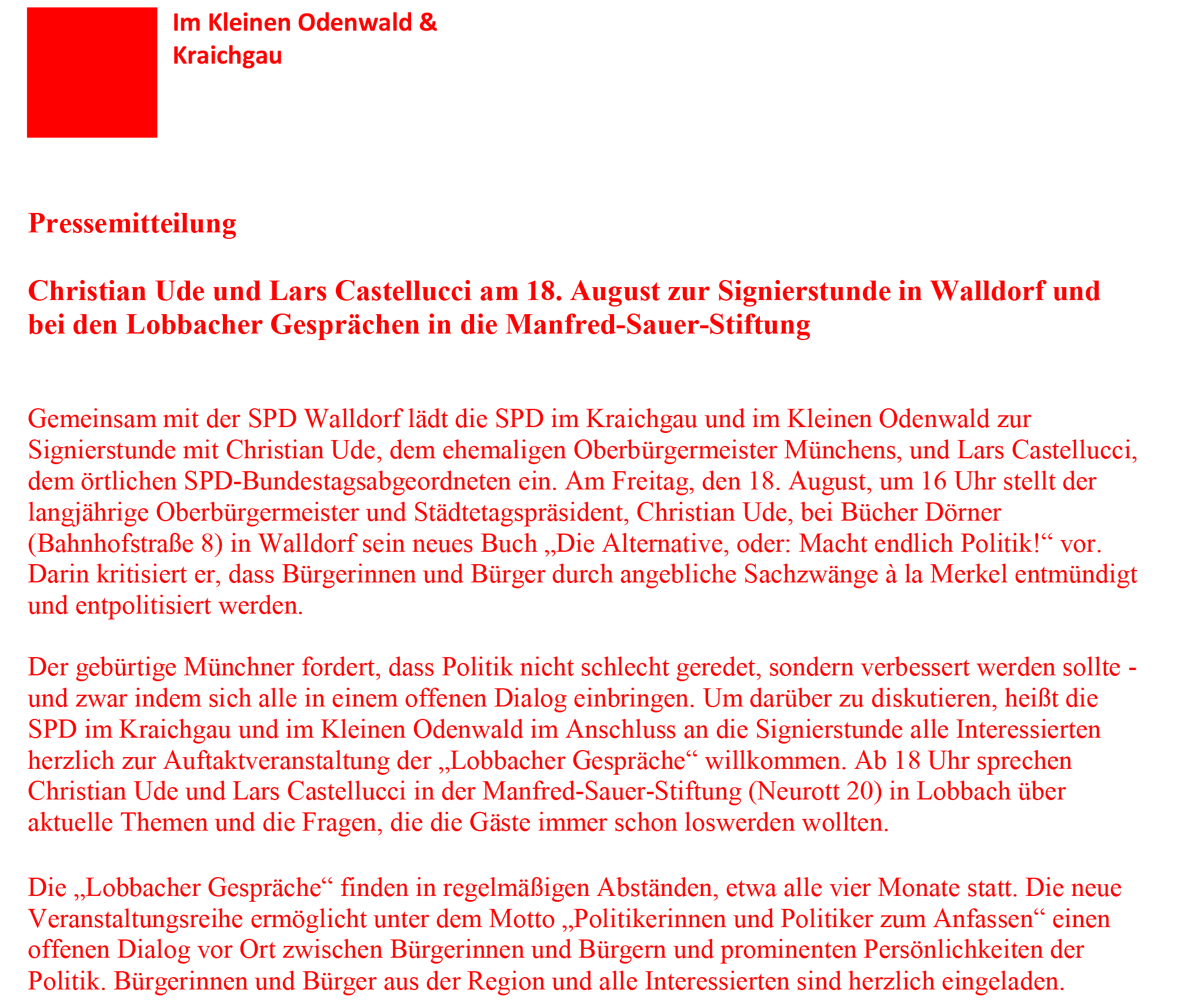 Signierstunde mit Christian Ude und Lars Castellucci
